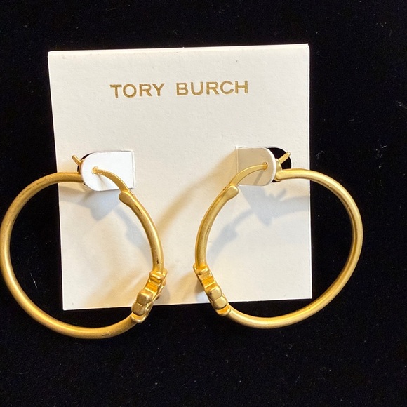 Tory Burch Eleanor Hoop Earrings - matte GOLD - Picture 2 of 3